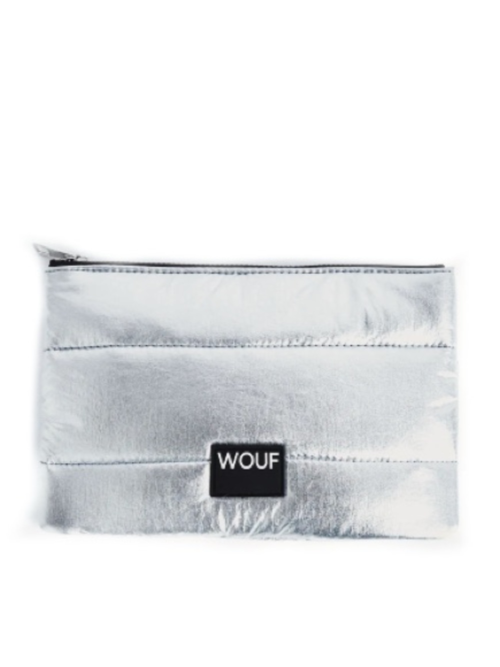 Wouf Quilted Puff Pouch - Small Glossy Silver